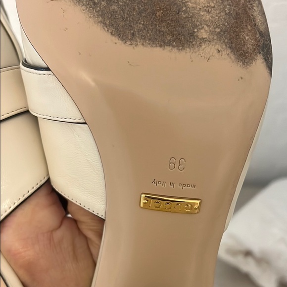 Gucci leather slides with gold double GG hardware .size 39 - Picture 12 of 15